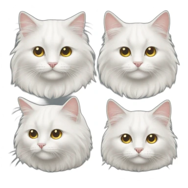 white long-haired cat with differenpupils sticker