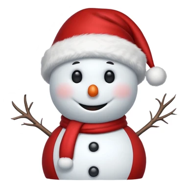 snowman wearing red hat of santa claus sticker