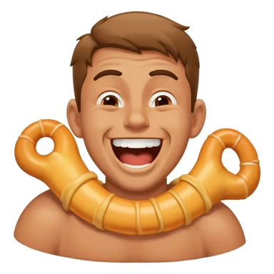 Guy laughing while choking himself  sticker