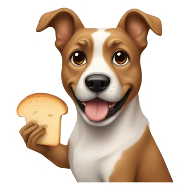 A dog in Paris eating bread sticker
