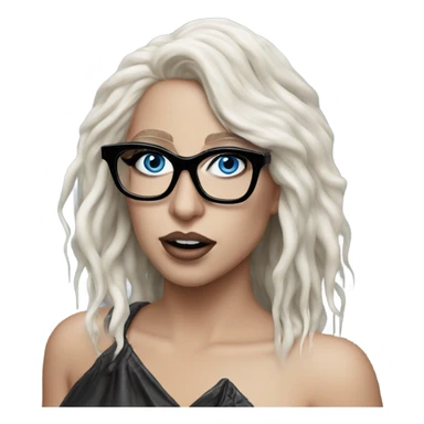 Hyper Realistic lady gaga rain on me blue eyes black glasses  sticker