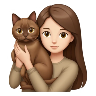 Person with long hair with brown Burmese cat sticker