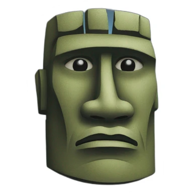 saluting-Easter-island-Moai-head-face sticker