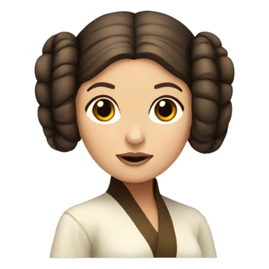 Princess Leia face with hair sticker