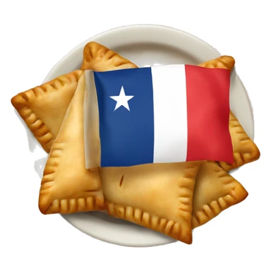 Empanadas with a little flag of Chile sticker