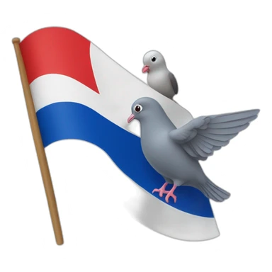 Un drapeau français avec un pigeon sticker