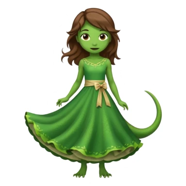 Lizard girl in dress sticker