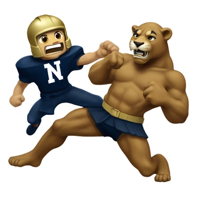 Notre dame Irish leprauchan fighting nittany lion sticker