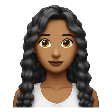 Chica sin cejas con cabello largo y frentona negra sticker