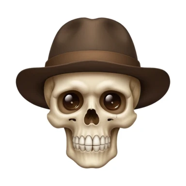 Skull wearing brown hat and hand sing to silence  sticker