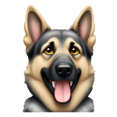 Grey German Shepherd with flexed ear  sticker