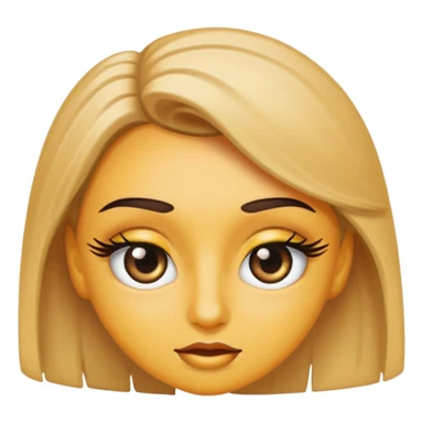 close-up of hazel eyes with long lashes and mascara, emoji style sticker