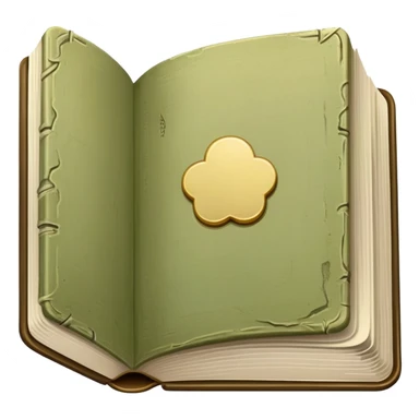 Pale olive colored book sticker