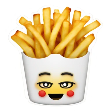 Fries in plate sticker