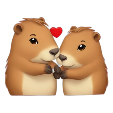 two capybaras in love sticker