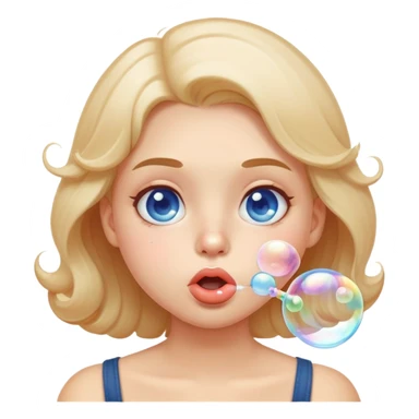 face blowing bubbles, cheeks puffed out sticker