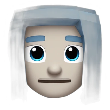 Minecraft Head with dark blue Hairs, light Blue and white eyes and grey haut (no Bart) sticker