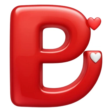 Una letra P y corazónes sticker