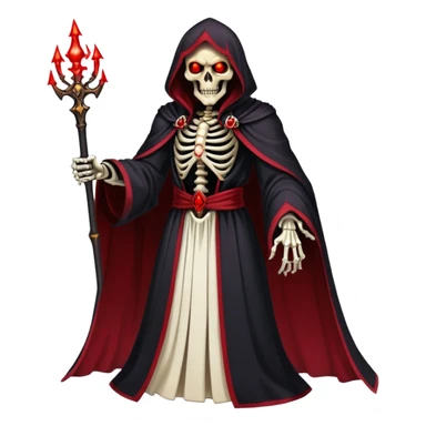 Ainz Ooal Gown skeletal overlord with red glowing eyes and dark robe sticker