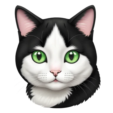 Tuxedo cat face with light green eyes sticker