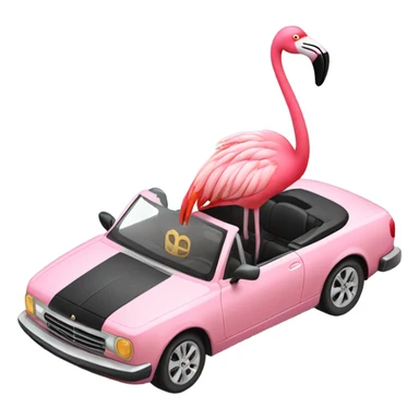 Flamingo in a convertible sticker