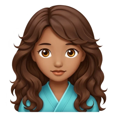 Beautiful girl,Brown hair,wavy hair，long hair, brown eyes,Chinese sticker