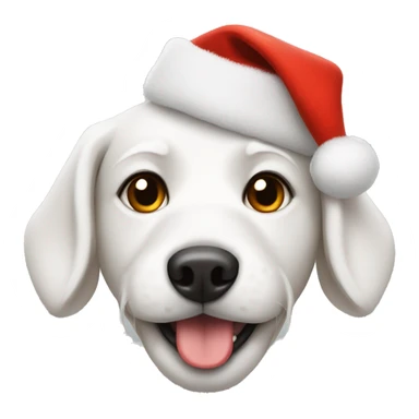 White dog with christmas hat sticker
