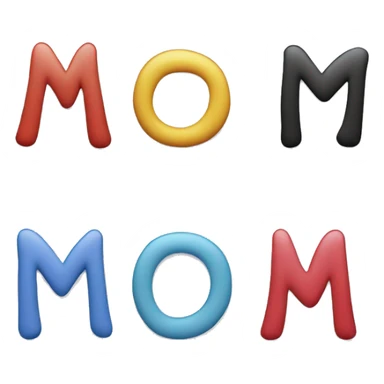 Letters spell out the word “mom” sticker
