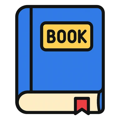 closed blue book with gold title sticker