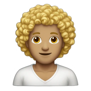 men curly hair blonde laptop sticker