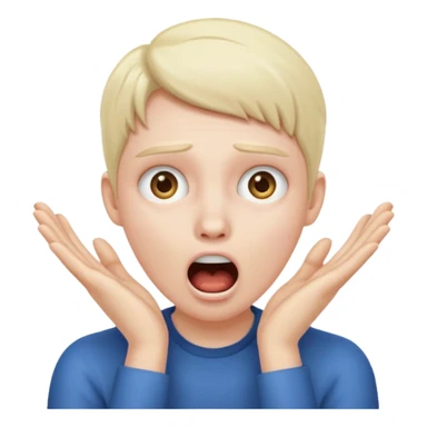 Shocked hands on face sticker