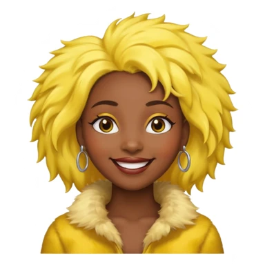 fashionist black woman with yellow fur hair clip sticker