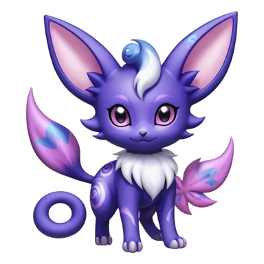Shiny Cute Adorable Espeon-Noibat-Meowstic-Hybrid-Creature with pattern-markings sticker