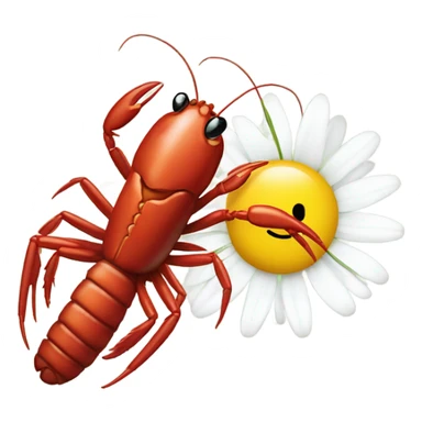 Crawfish and a daisy sticker