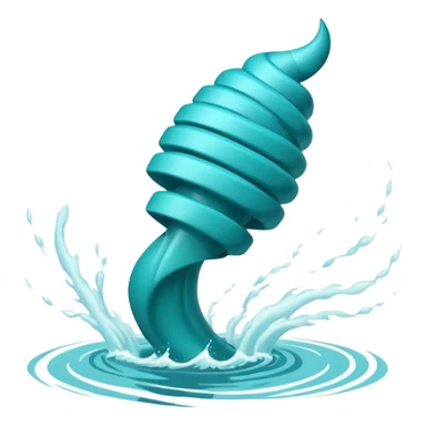 Swirling tornado coming out of the water mark the colur teal with arms and legs coming out the side sticker