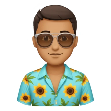 man with sunglasses and summer shirt sticker