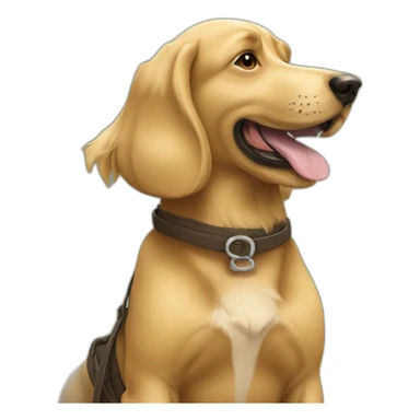 Chien sur cheval sticker