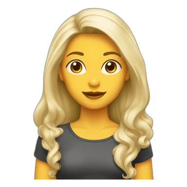 Mujer blanca cabello largo medio rubio sticker