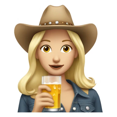 blonde cowgirl enjoying a drink sticker