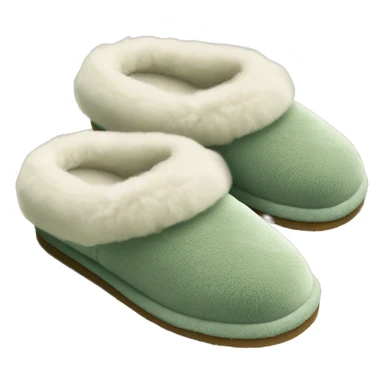 fuzzy slippers uggs sage green sticker
