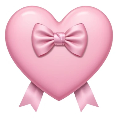 pastel heart with a soft ribbon bow sticker