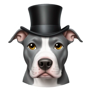 Grey pitbull in a top hat  sticker