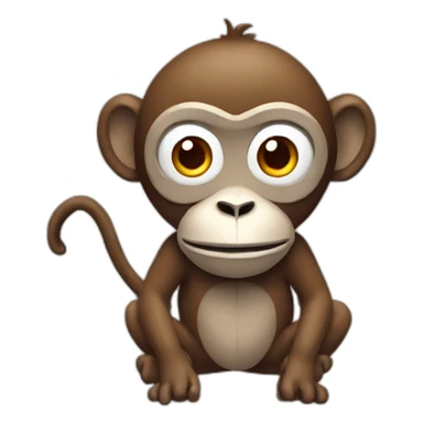 Monkey play video game sticker