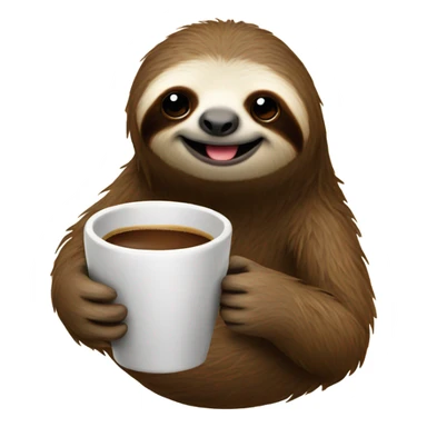 Sloth with a coffee sticker