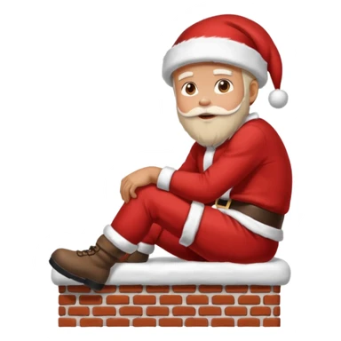 Cristmas male sit down on a chimney sticker