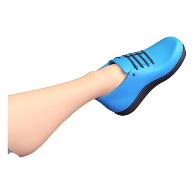 A clean 2D emoji-style illustration of a single right foot pressing down on a car gas pedal. Only the foot and the pedal are shown, viewed from the side. The pedal is slightly tilted to show pressure. No background, simple colors, minimal details sticker