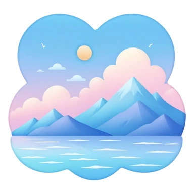 Cute Kawaii Pastels Gradients Blue Pale Aesthetic Scenery Deco sticker