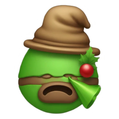 Poop green and a hat for Christmas  sticker