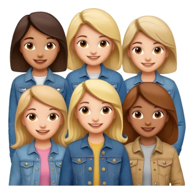 girls in jean jackets sticker
