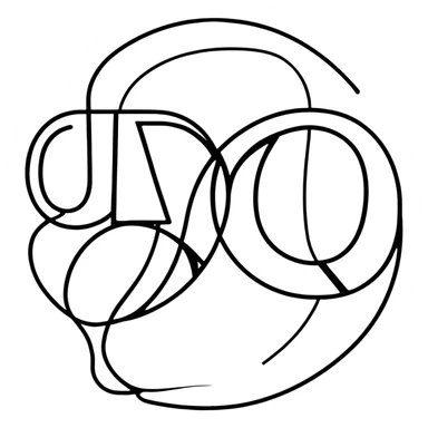 connected flowing BLK letters where all letters are joined together in one continuous design sticker